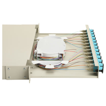 Equip LWL-Spleißkasten 12-Port SC-Duplex OM3 1U komplett gr
