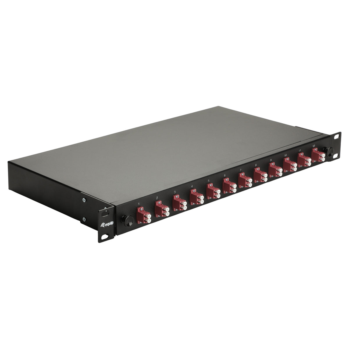 Equip LWL-Spleißkasten 12-Port LC-Duplex OM4 1U komplett sw
