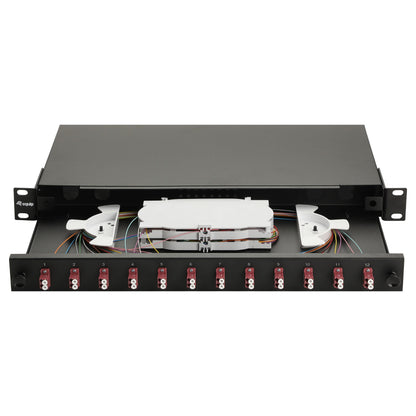 Equip LWL-Spleißkasten 12-Port LC-Duplex OM4 1U komplett sw