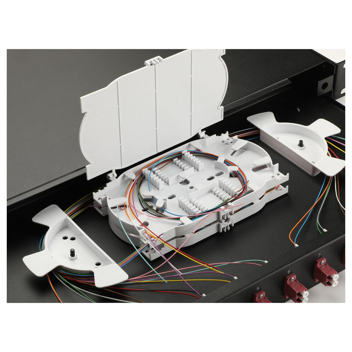 Equip LWL-Spleißkasten 12-Port LC-Duplex OM4 1U komplett sw