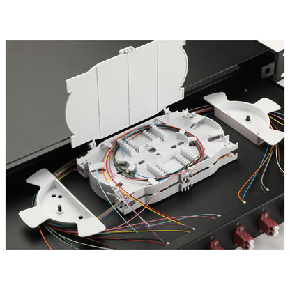 Equip LWL-Spleißkasten 12-Port LC-Duplex OM4 1U komplett sw