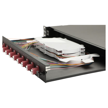 Equip LWL-Spleißkasten 12-Port LC-Duplex OM4 1U komplett sw