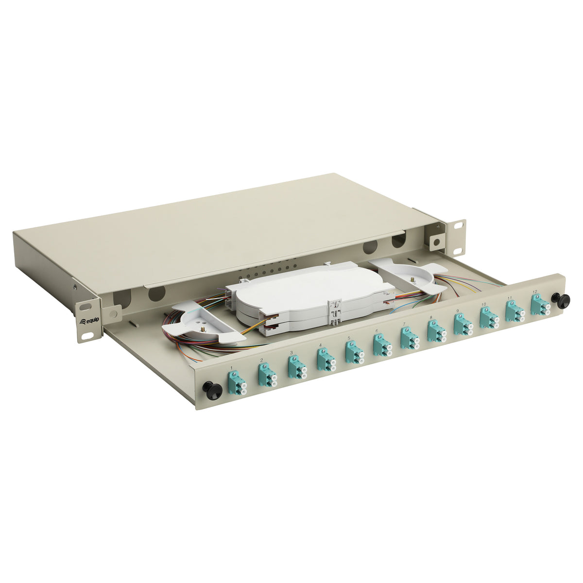 Equip LWL-Spleißkasten 12-Port LC-Duplex OM3 1U komplett gr