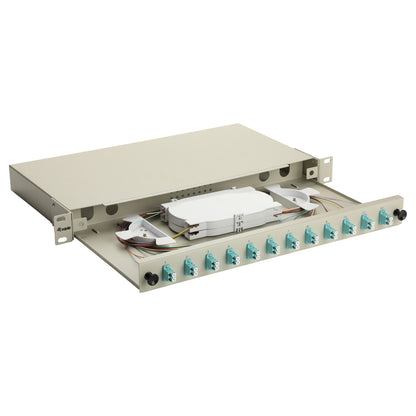 Equip LWL-Spleißkasten 12-Port LC-Duplex OM3 1U komplett gr