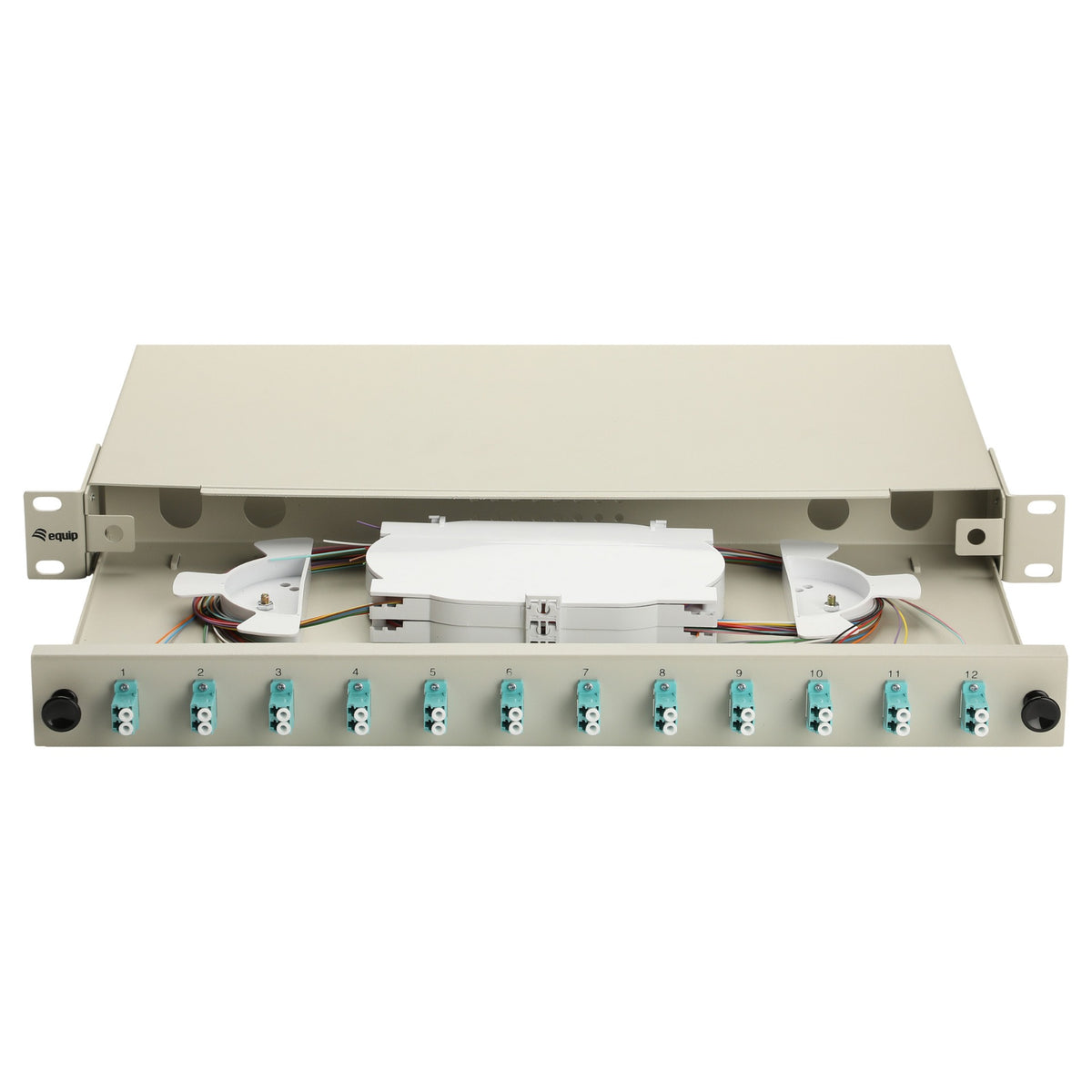 Equip LWL-Spleißkasten 12-Port LC-Duplex OM3 1U komplett gr