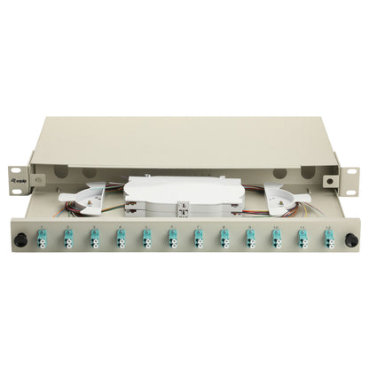 Equip LWL-Spleißkasten 12-Port LC-Duplex OM3 1U komplett gr