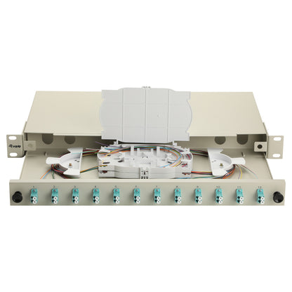 Equip LWL-Spleißkasten 12-Port LC-Duplex OM3 1U komplett gr