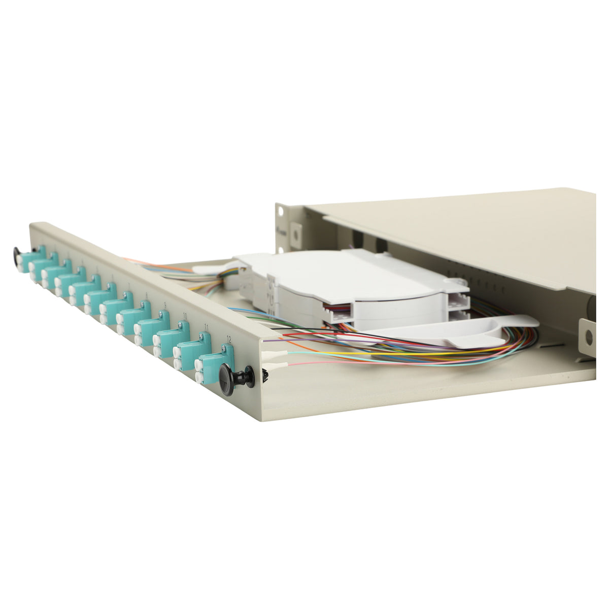 Equip LWL-Spleißkasten 12-Port LC-Duplex OM3 1U komplett gr