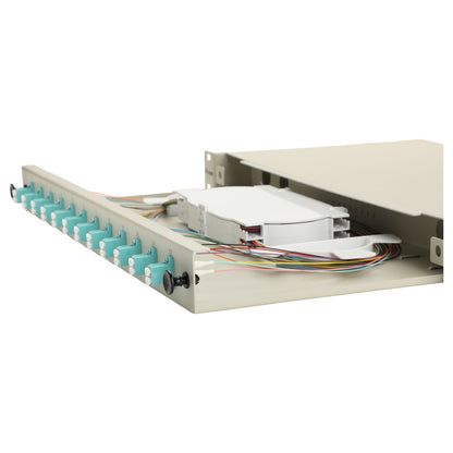 Equip LWL-Spleißkasten 12-Port LC-Duplex OM3 1U komplett gr