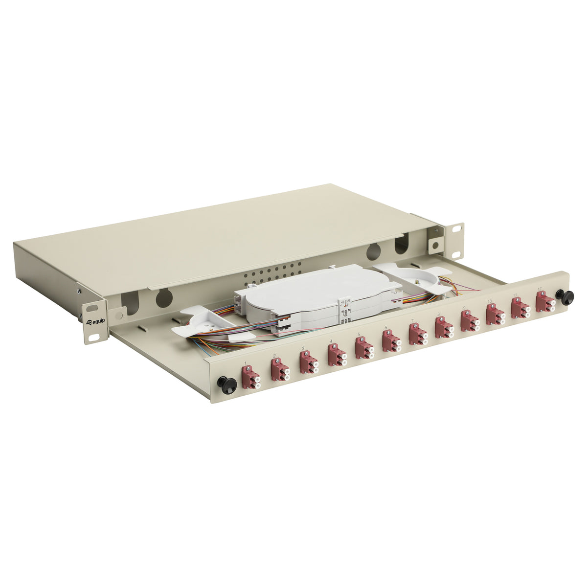 Equip LWL-Spleißkasten 12-Port LC-Duplex OM4 1U komplett gr