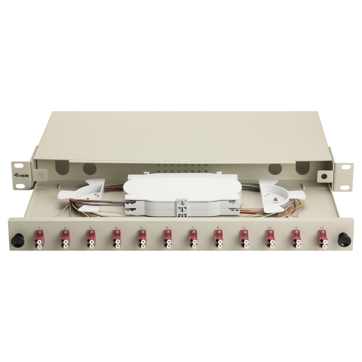 Equip LWL-Spleißkasten 12-Port LC-Duplex OM4 1U komplett gr