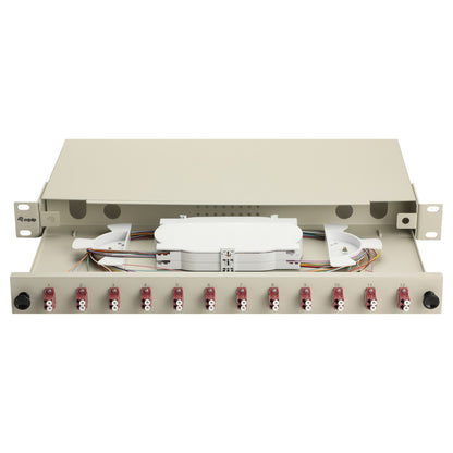Equip LWL-Spleißkasten 12-Port LC-Duplex OM4 1U komplett gr
