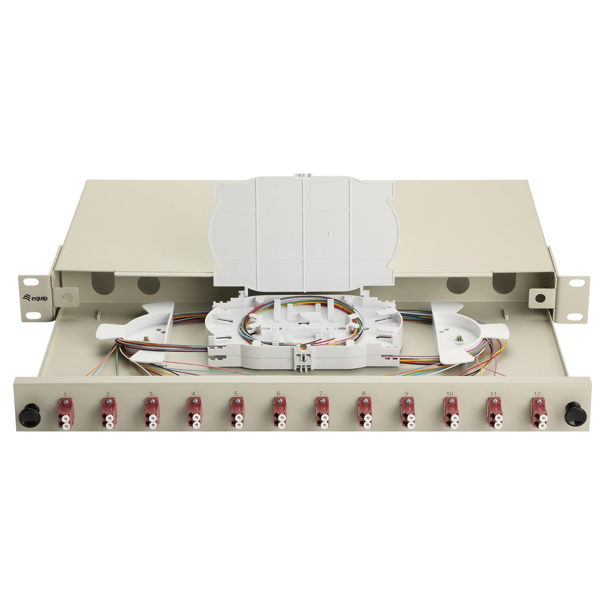 Equip LWL-Spleißkasten 12-Port LC-Duplex OM4 1U komplett gr