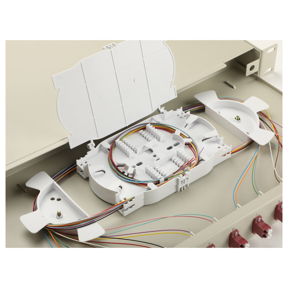 Equip LWL-Spleißkasten 12-Port LC-Duplex OM4 1U komplett gr