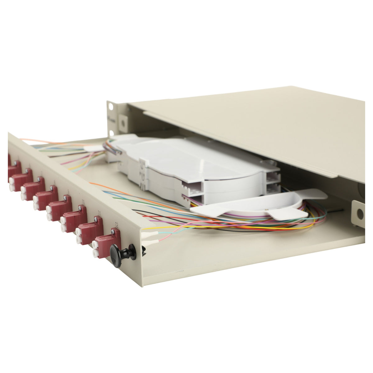 Equip LWL-Spleißkasten 12-Port LC-Duplex OM4 1U komplett gr
