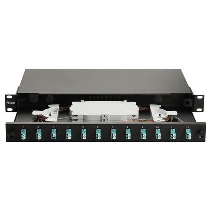 Equip LWL-Spleißkasten 12-Port LC-Duplex OM3 1U komplett sw