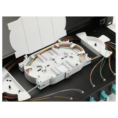 Equip LWL-Spleißkasten 12-Port LC-Duplex OM3 1U komplett sw