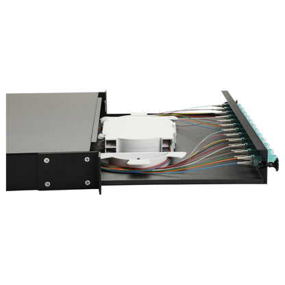 Equip LWL-Spleißkasten 12-Port LC-Duplex OM3 1U komplett sw