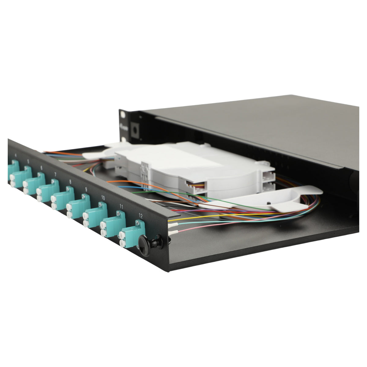 Equip LWL-Spleißkasten 12-Port LC-Duplex OM3 1U komplett sw