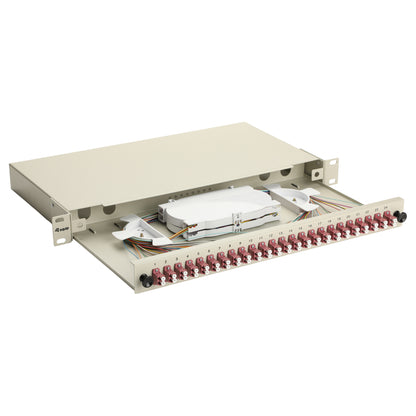 Equip LWL-Spleißkasten 24-Port LC-Duplex OM4 1U komplett gr
