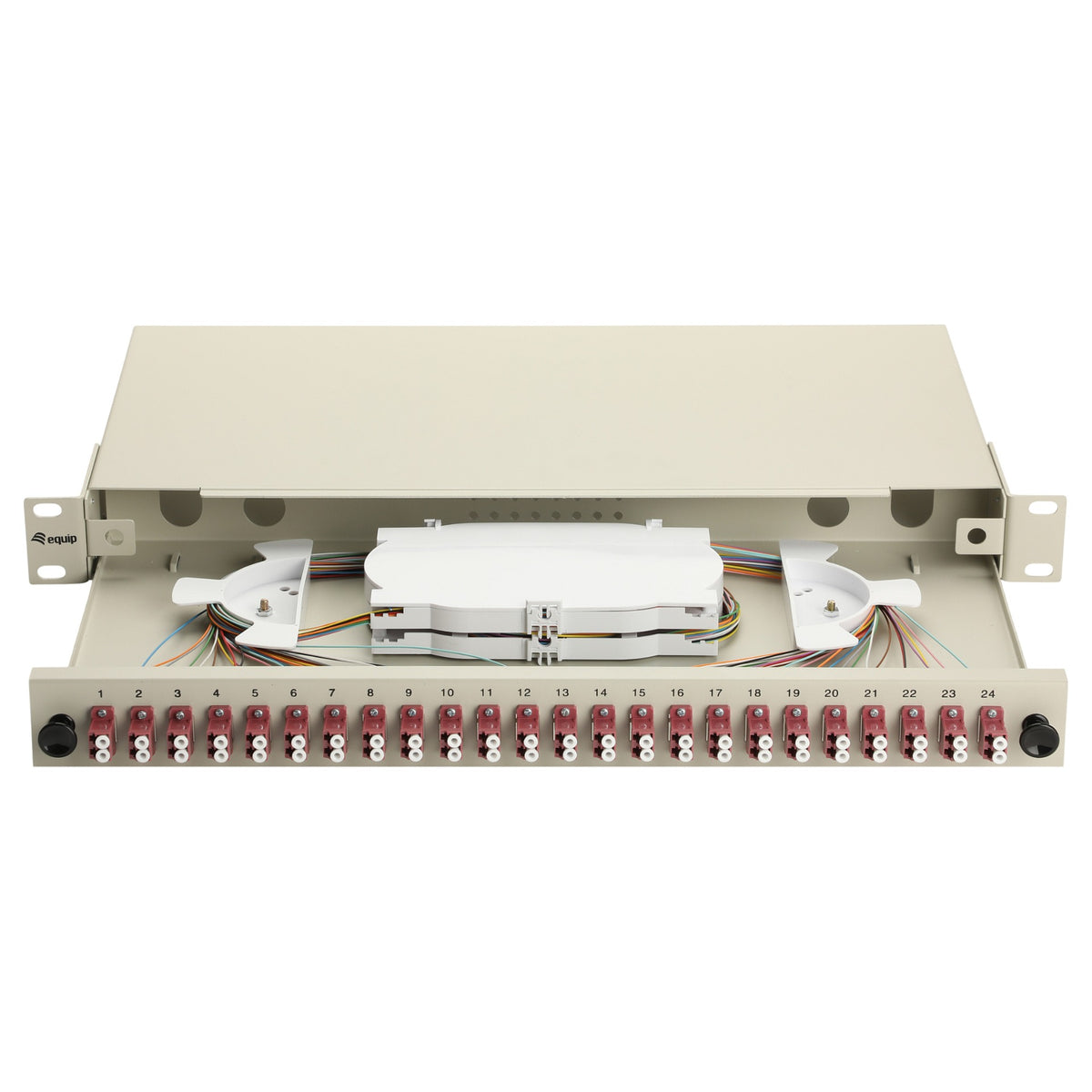 Equip LWL-Spleißkasten 24-Port LC-Duplex OM4 1U komplett gr