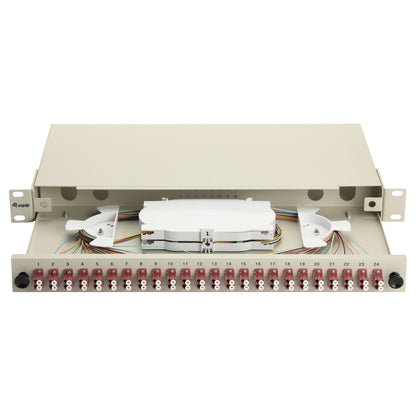 Equip LWL-Spleißkasten 24-Port LC-Duplex OM4 1U komplett gr