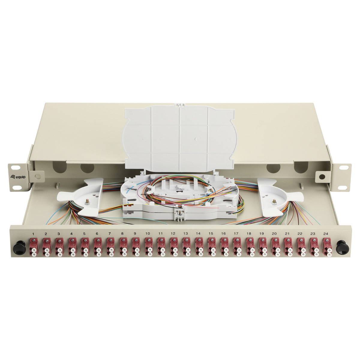 Equip LWL-Spleißkasten 24-Port LC-Duplex OM4 1U komplett gr