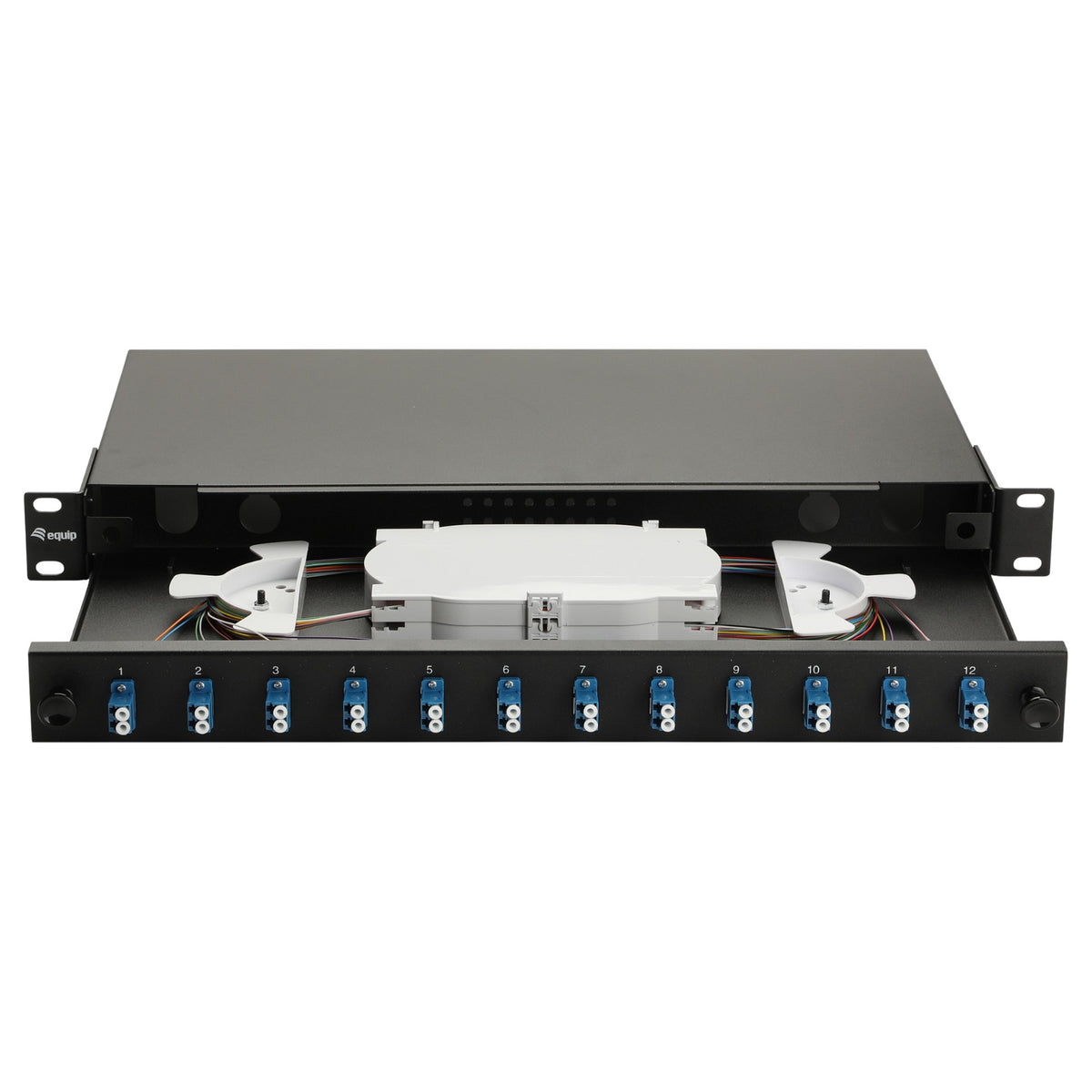 Equip LWL-Spleißkasten 12-Port LC-Duplex OS2 1U komplett sw