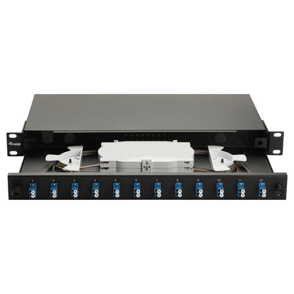 Equip LWL-Spleißkasten 12-Port LC-Duplex OS2 1U komplett sw
