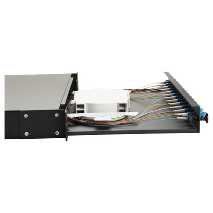 Equip LWL-Spleißkasten 12-Port LC-Duplex OS2 1U komplett sw