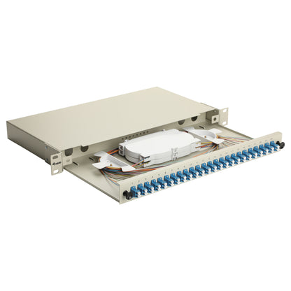 Equip LWL-Spleißkasten 24-Port LC-Duplex OS2 1U komplett gr