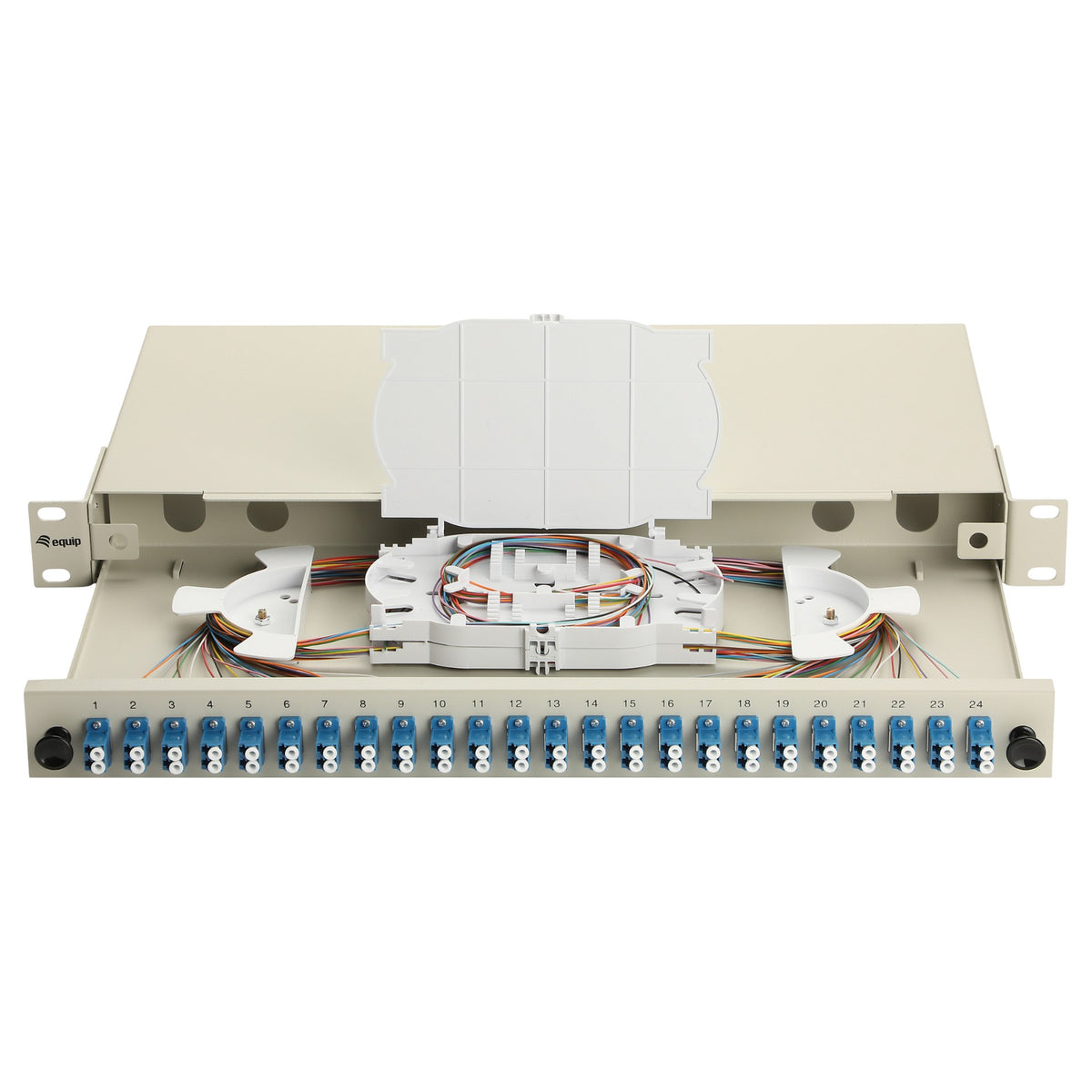Equip LWL-Spleißkasten 24-Port LC-Duplex OS2 1U komplett gr