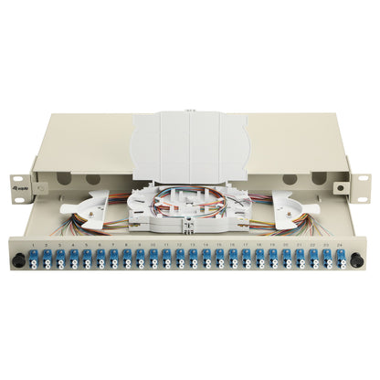 Equip LWL-Spleißkasten 24-Port LC-Duplex OS2 1U komplett gr
