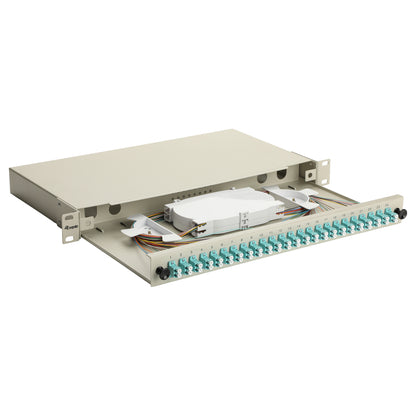 Equip LWL-Spleißkasten 24-Port LC-Duplex OM3 1U komplett gr