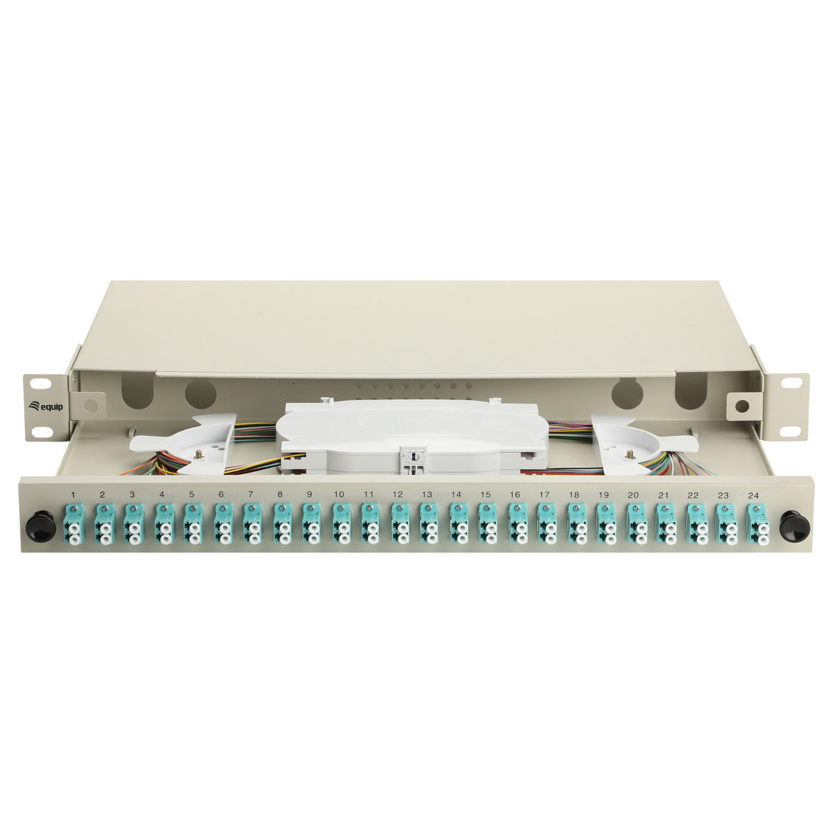 Equip LWL-Spleißkasten 24-Port LC-Duplex OM3 1U komplett gr
