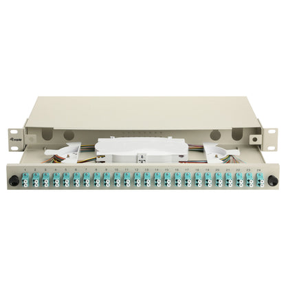 Equip LWL-Spleißkasten 24-Port LC-Duplex OM3 1U komplett gr