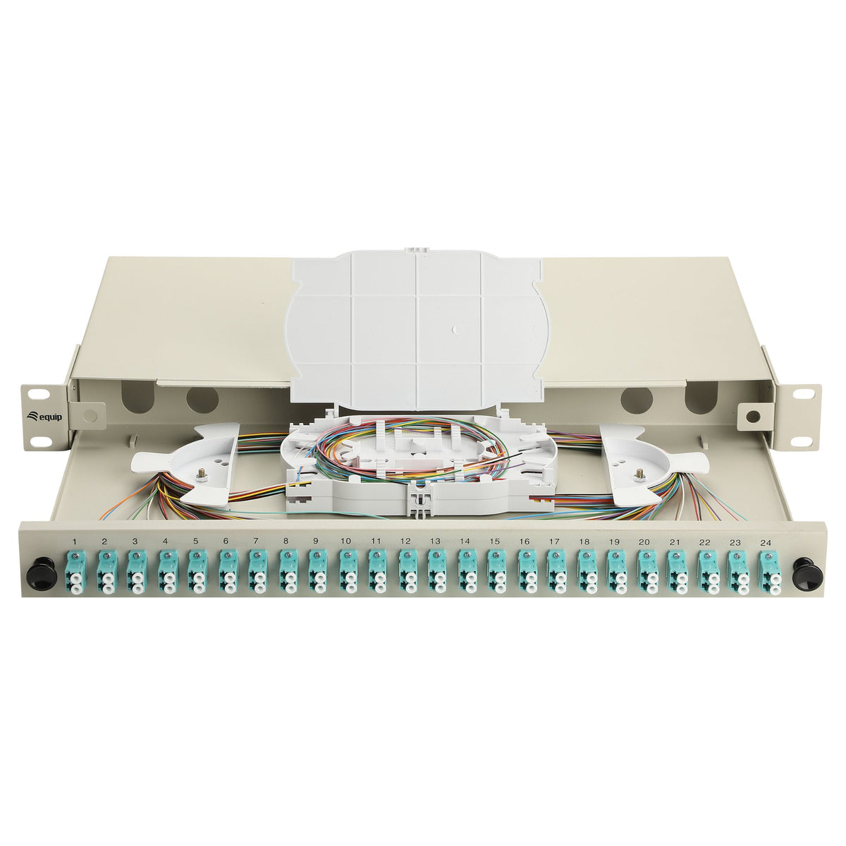 Equip LWL-Spleißkasten 24-Port LC-Duplex OM3 1U komplett gr