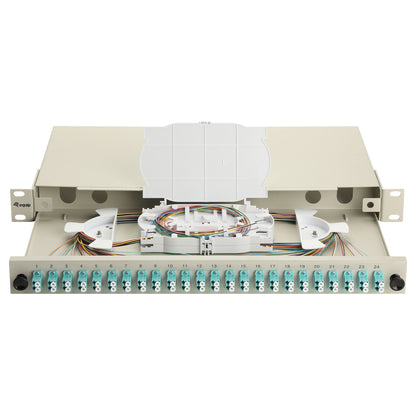 Equip LWL-Spleißkasten 24-Port LC-Duplex OM3 1U komplett gr