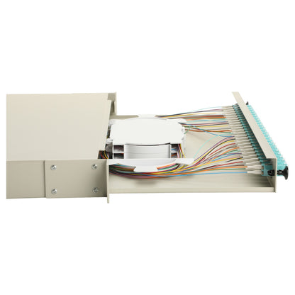 Equip LWL-Spleißkasten 24-Port LC-Duplex OM3 1U komplett gr