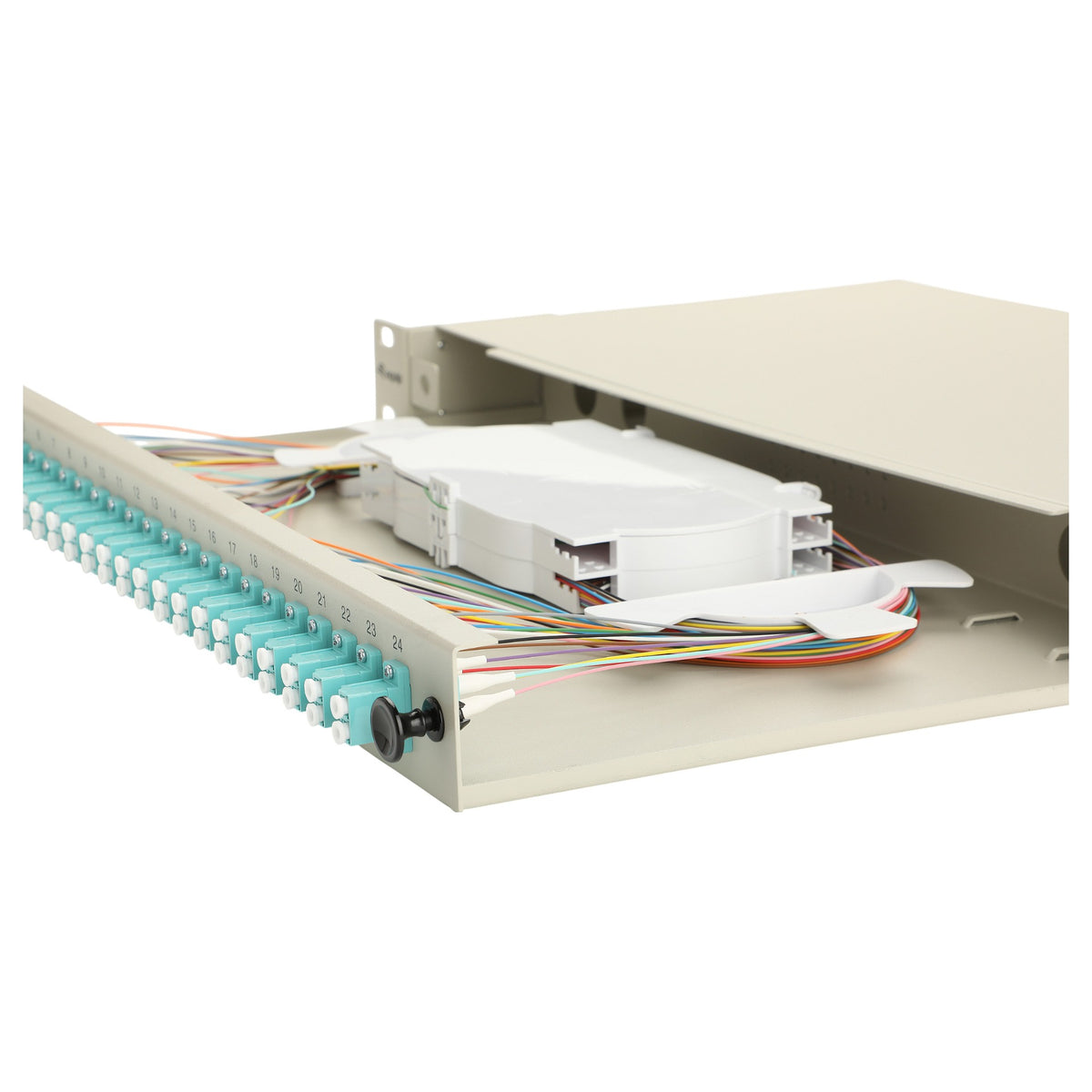 Equip LWL-Spleißkasten 24-Port LC-Duplex OM3 1U komplett gr
