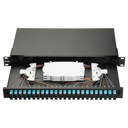 Equip LWL-Spleißkasten 24-Port LC-Duplex OM3 1U komplett sw