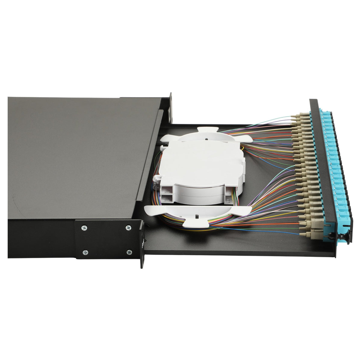 Equip LWL-Spleißkasten 24-Port LC-Duplex OM3 1U komplett sw