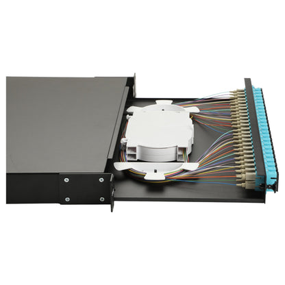 Equip LWL-Spleißkasten 24-Port LC-Duplex OM3 1U komplett sw