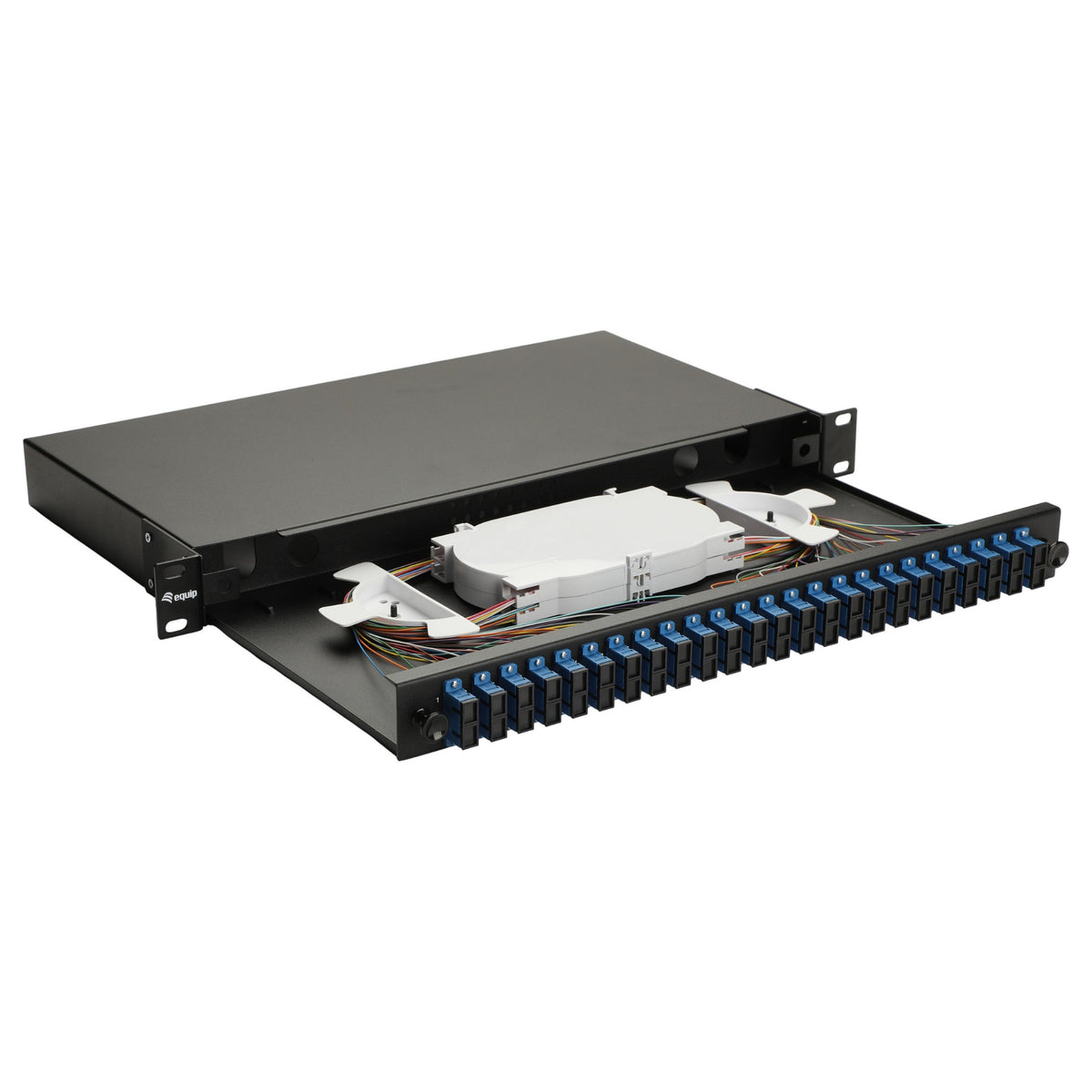 Equip LWL-Spleißkasten 24-Port SC-Duplex OS2 1U komplett sw