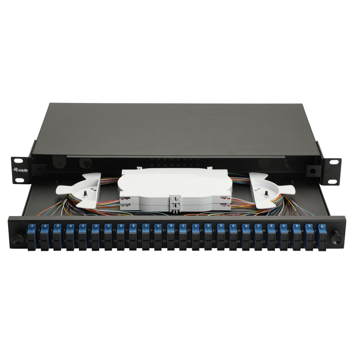 Equip LWL-Spleißkasten 24-Port SC-Duplex OS2 1U komplett sw