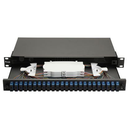Equip LWL-Spleißkasten 24-Port SC-Duplex OS2 1U komplett sw