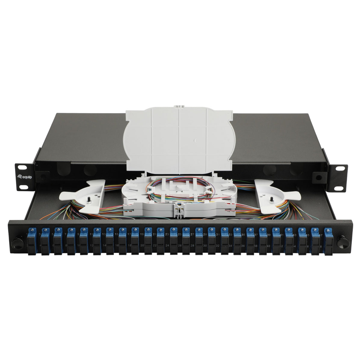 Equip LWL-Spleißkasten 24-Port SC-Duplex OS2 1U komplett sw