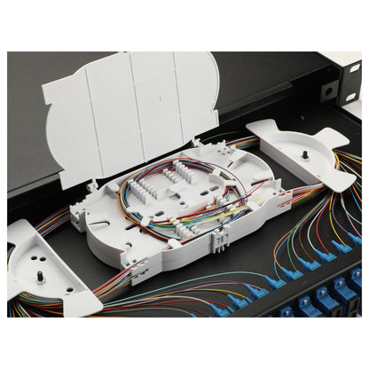 Equip LWL-Spleißkasten 24-Port SC-Duplex OS2 1U komplett sw