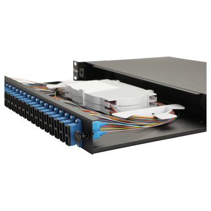 Equip LWL-Spleißkasten 24-Port SC-Duplex OS2 1U komplett sw
