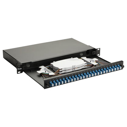Equip LWL-Spleißkasten 24-Port LC-Duplex OS2 1U komplett sw